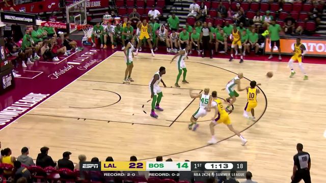 【2023年07月13日 湖人vs凯尔特人集锦】连续开火无解输出 霍奇两记三分弹无虚发洞穿外线