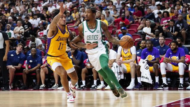 【2023年07月13日 湖人vs凯尔特人集锦】湖人90-95凯尔特人 绿军五人得分上双逆转送湖人赌城首败