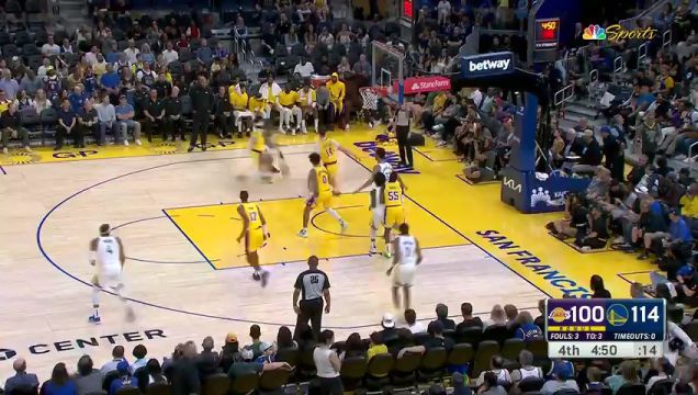 【2023年10月08日 湖人vs勇士集锦】醉翁之意不在酒！连续假动作晃飞两人助攻约翰逊跳投轻取两分