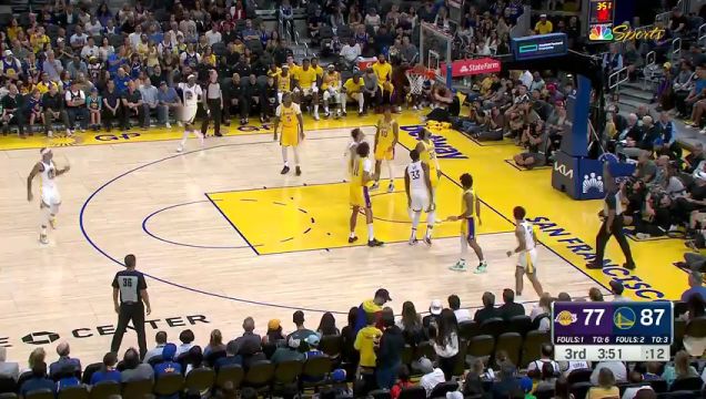 【2023年10月08日 湖人vs勇士集锦】打的十分强硬 盖伊篮下强起打进还有加罚