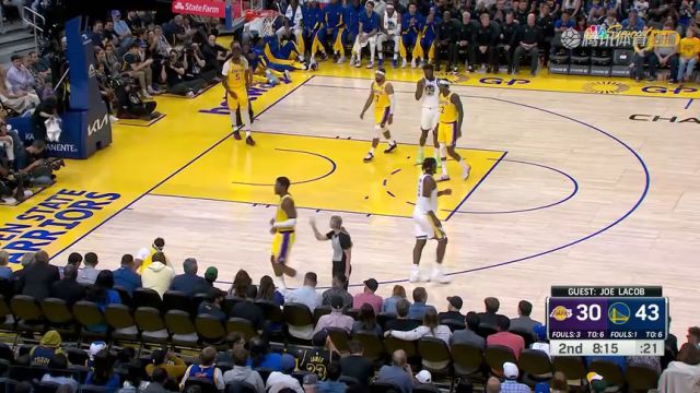 【2023年10月08日】洛杉矶湖人vs金州勇士第2节中文解说回放