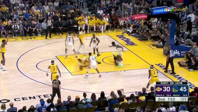 【2023年10月08日】洛杉矶湖人vs金州勇士第2节中文解说回放