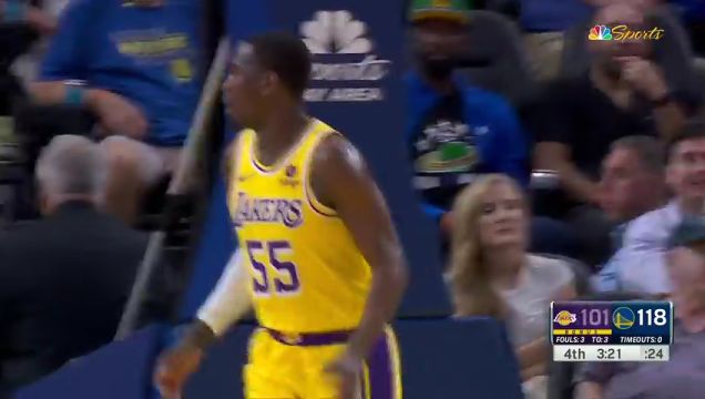 【2023年10月08日 湖人vs勇士集锦】抓住机会推反击 霍奇大步流星抢断扣篮一条龙