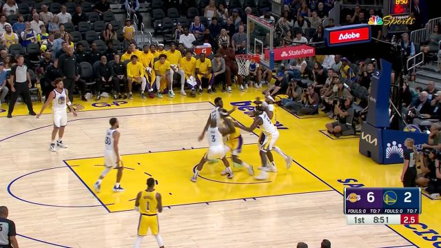 【2023年10月08日 湖人vs勇士集锦】保库连线来了！保罗妙传库里攻防转换急停三分手起刀落