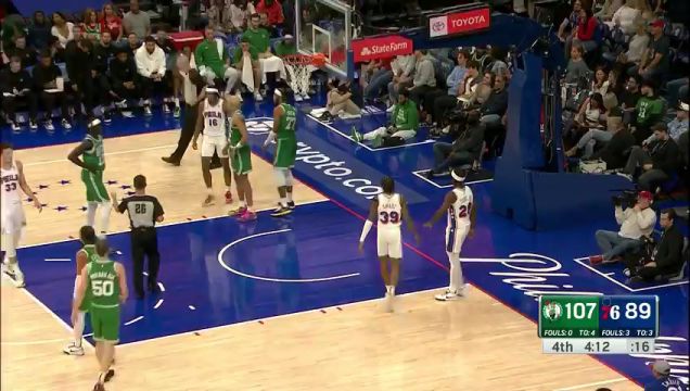 【2023年10月12日】凯尔特人vs76人第4节英文原声回放