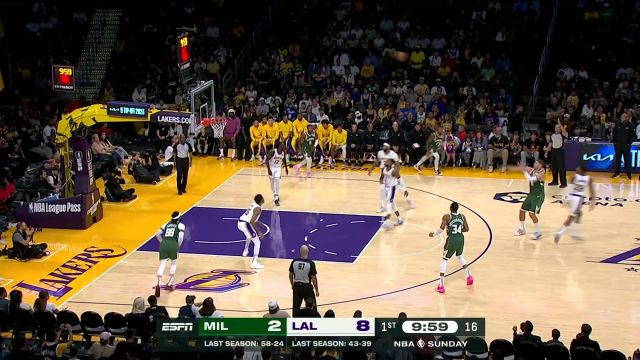 【2023年10月16日 雄鹿vs湖人集锦】篮下强势单吃！八村垒收到戴维斯助攻面对利拉德单手劈扣拿下2分