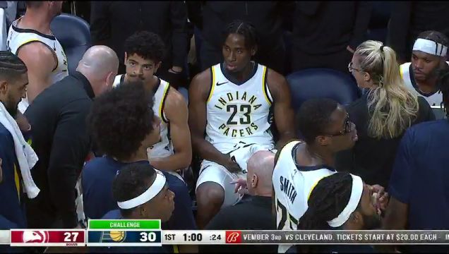 【2023年10月17日】NBA季前赛：老鹰vs步行者第一节英文原声回放