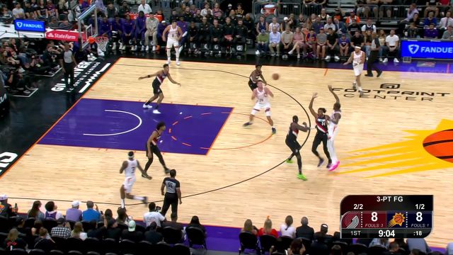 【2023年10月17日 开拓者vs太阳集锦】手感热得发烫！布克外线大空位三分一箭穿心