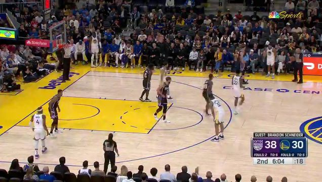 【2023年10月19日】国王vs勇士第2节英文原声回放