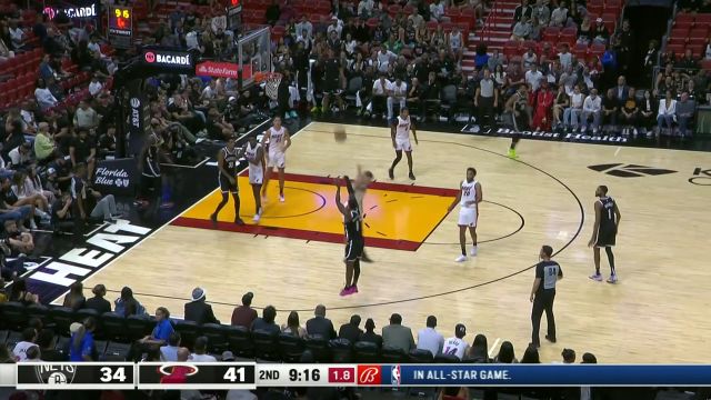 【2023年10月19日 篮网vs热火集锦】一个眼神你就懂！史密斯行进间四分卫长传助攻约维奇上篮得手