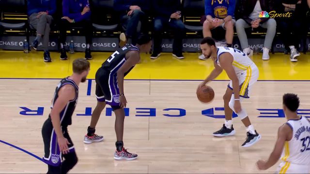 【2023年10月19日 国王vs勇士集锦】球星的绝对实力！库里弧顶招牌三分手起刀落篮球稳稳命中