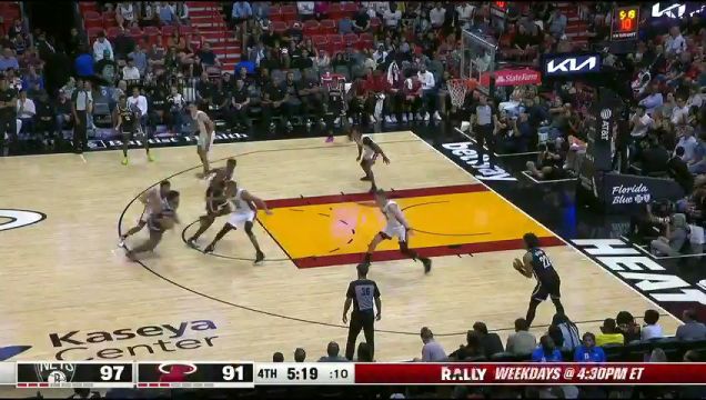 【2023年10月19日】篮网vs热火第4节英文原声回放