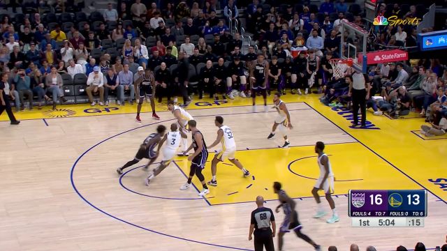 【2023年10月19日 国王vs勇士集锦】快攻节奏美如画！库里强突内线吸引包夹妙传特雷斯篮下轻松扣篮吃饼