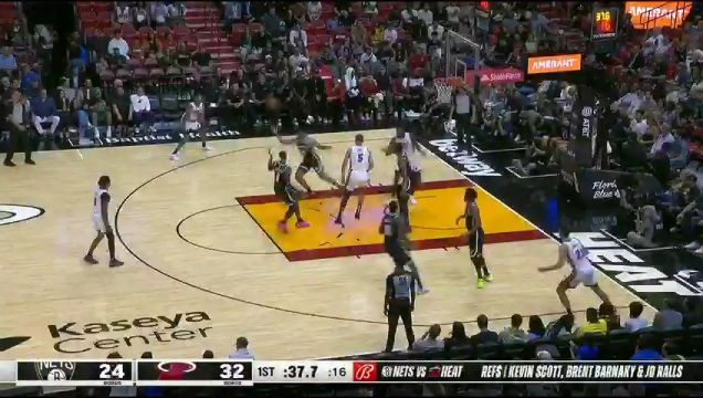 【2023年10月19日】篮网vs热火第1节英文原声回放