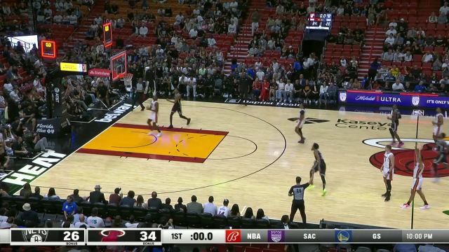 【2023年10月19日 篮网vs热火集锦】360度无死角！丁威迪看表掐秒半场超远三分压哨打进