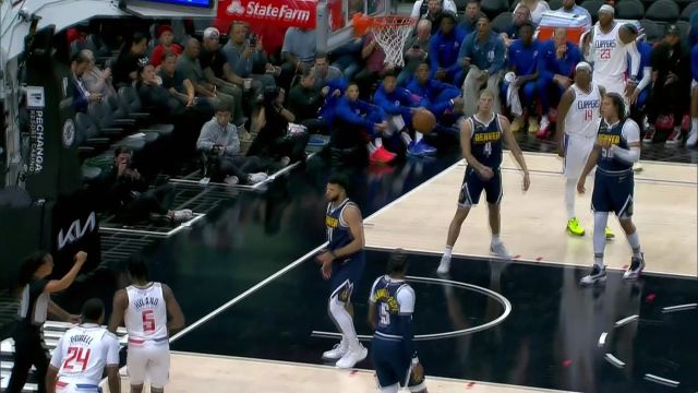 【2023年10月20日 掘金vs快船集锦】面对冠军后卫毫不怵头！ 海兰德不惧对抗强硬拿下2+1