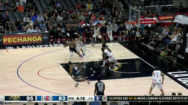 【2023年10月20日 掘金vs快船集锦】放心后面有我！布拉克斯顿-基补篮轻松得手