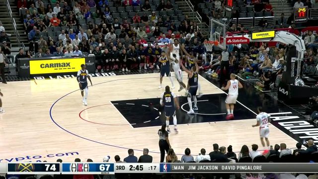 【2023年10月20日 掘金vs快船集锦】神兵天降！沃特森人群之中高高跃起双手炸裂补扣