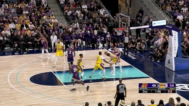 【2023年10月20日 太阳vs湖人集锦】手感柔和无视防守！杜兰特外线干拔迎着詹姆斯三分打进