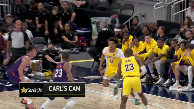 【2023年10月20日 太阳vs湖人集锦】传球极具想象力！詹姆斯高难度妙传海耶斯上篮打进