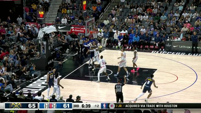 【2023年10月20日 掘金vs快船集锦】伺机而动等待机会！ 穆雷底线接球三分扬手就中