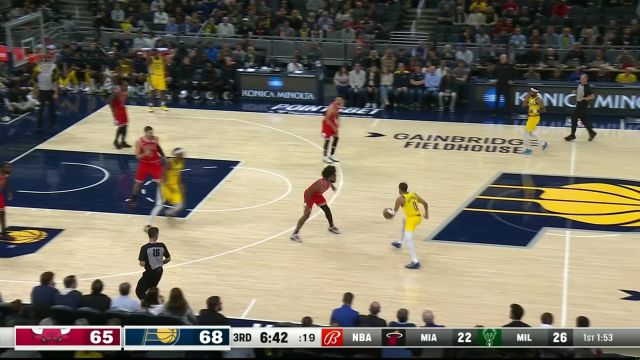 【2023年10月31日 公牛vs步行者集锦】动作行云流水！哈利伯顿蝴蝶穿花突破上篮一气呵成