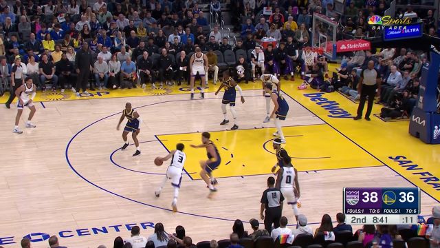 【2023年11月02日 国王vs勇士集锦】猛虎下山势不可挡 库明加反击掀翻防守上篮打进