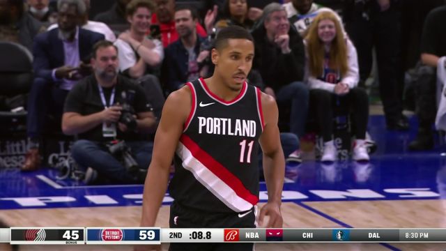 【2023年11月02日 开拓者vs活塞集锦】禁区独舞！布罗格登自抢自上压哨命中