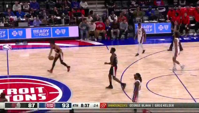 【2023年11月02日】NBA常规赛：开拓者vs活塞第4节中文解说回放