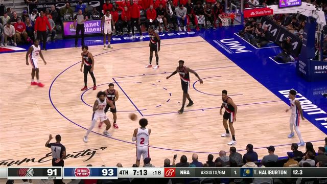 【2023年11月02日 开拓者vs活塞集锦】巴克利失误送大礼 格兰特底角三分一箭穿云成功反超