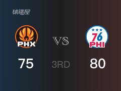 三节比分，76人80-75领先太阳，恩比德26分