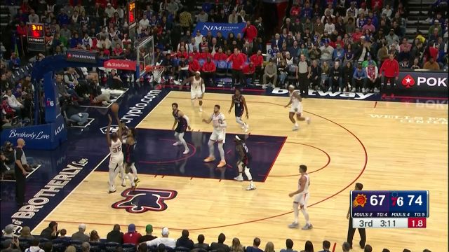 【2023年11月05日 太阳vs76人集锦】招牌手段无需赘述 杜兰特干拔中投稳稳命中