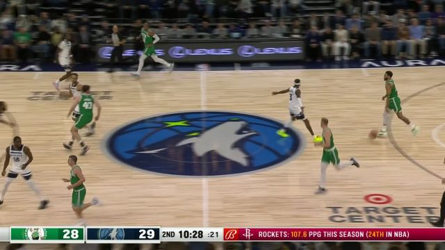 【2023年11月07日 凯尔特人vs森林狼集锦】根本防不住！塔图姆长驱直入滑翔暴扣技惊四座