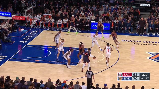 【2023年11月07日 快船vs尼克斯集锦】快船97-111尼克斯 兰德尔巴雷特合砍53分尼克斯主场击败快船