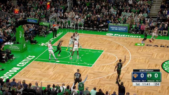 【2023年11月14日 尼克斯vs凯尔特人集锦】上来就扔扔了就进！霍乐迪外线三分接球就扔不讲道理