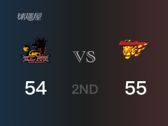 半场比分，广东55-54领先江苏，沃特斯18分
