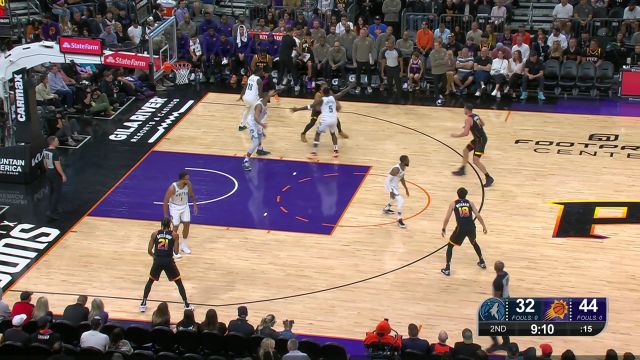 【2023年11月16日 森林狼vs太阳集锦】在中距离都是高手 布克中投+尤班克斯勾手连得4分