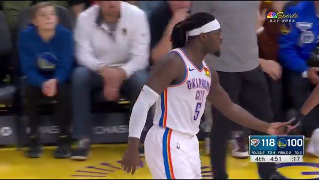 【2023年11月17日】雷霆vs勇士第4节英文原声录像回放