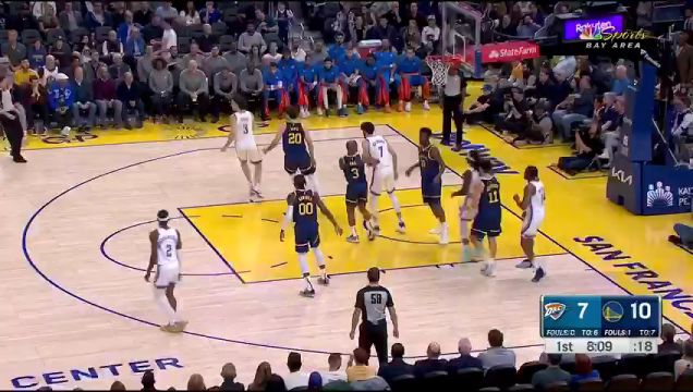 【2023年11月17日】雷霆vs勇士第1节中文解说录像回放