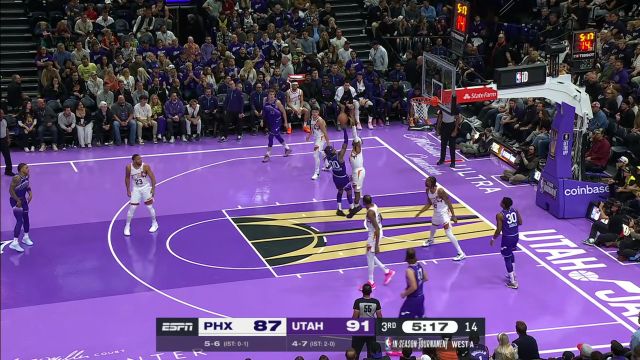 【2023年11月18日 太阳vs爵士集锦】开足马力连续杀入禁区 克拉克森两次上篮得手连得4分