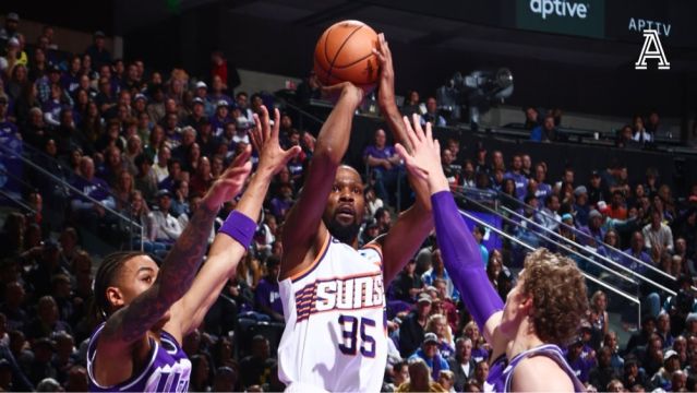 【2023年11月18日 太阳vs爵士集锦】太阳胜率重回五成：KD38+9+9创队史第一，连续11场25+，布克15助攻生涯新高