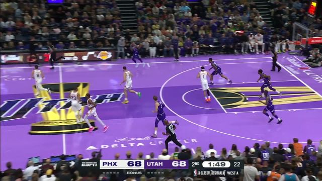 【2023年11月18日 太阳vs爵士集锦】三高阵容的篮板优势不能丢 科林斯抓下篮板再次补篮得手