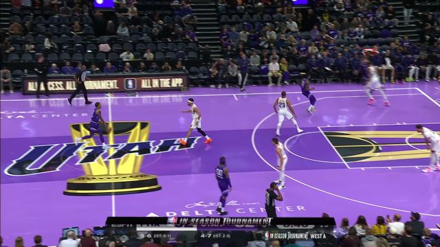 【2023年11月18日 太阳vs爵士集锦】还是有一定的难度 马尔卡宁单吃努尔基奇正面打板球进