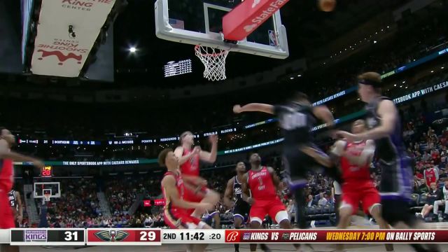 【2023年11月21日 国王vs鹈鹕集锦】迎面飞来一座山 麦基一夫当关遮天大帽