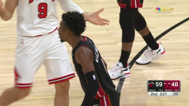 【2023年11月21日 热火vs公牛集锦】神兵天降！ 理查德森旱地拔葱逆天补扣得手