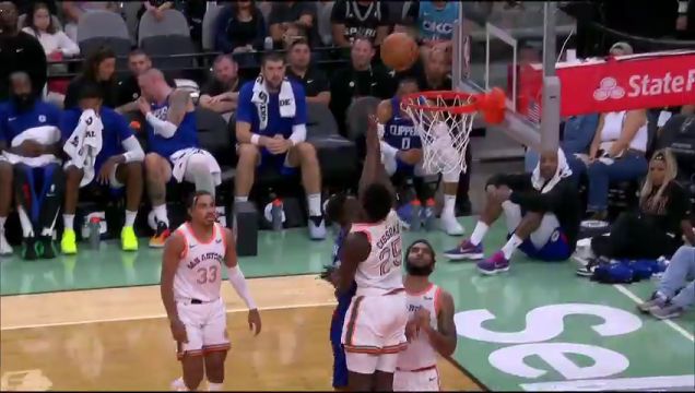 【2023年11月21日】快船vs马刺第4节英文原声录像回放