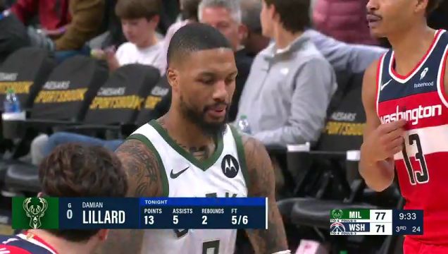 【2023年11月21日】NBA常规赛：雄鹿vs奇才第3节英文原声录像回放