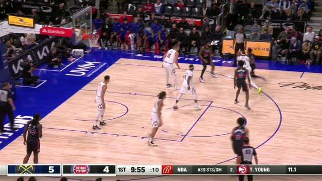 【2023年11月21日 掘金vs活塞集锦】防守大漏洞 艾维击地妙传奥萨尔肆虐篮筐