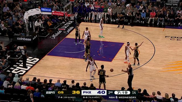 【2023年11月23日 勇士vs太阳集锦】上场之后就能得分 库里撤步中投干脆入网