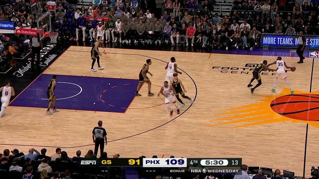 【2023年11月23日 勇士vs太阳集锦】杜兰特大意遭抢断 库明加轻轻松松将球放进